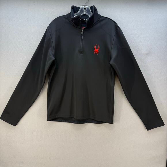 Spyder Other - Spyder 1/4 Zip Pullover Men's S Black Red Lightweight Jacket High Collar